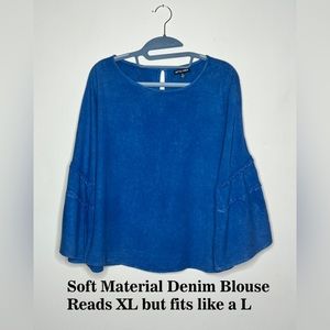 Denim long sleeve blouse